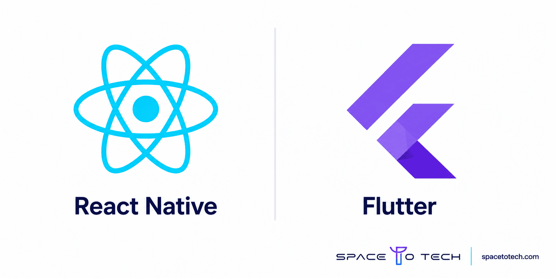 React Native vs Flutter comparison graphic for cross-platform mobile app development 2026